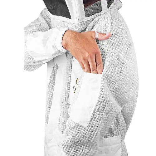 OZBee Premium Full Suit 3 Layer Mesh Ultra Cool Ventilated Round Head Beekeeping Protective Gear Size S - Paws & Palettes