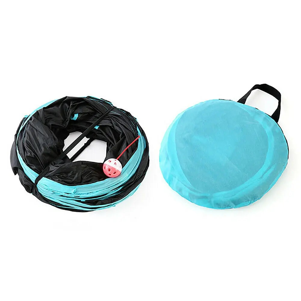 Pet Cat Kitten Puppy 4-Way Tunnel Play Toy Foldable Funny Exercise Tunnel Rabbit - Paws & Palettes
