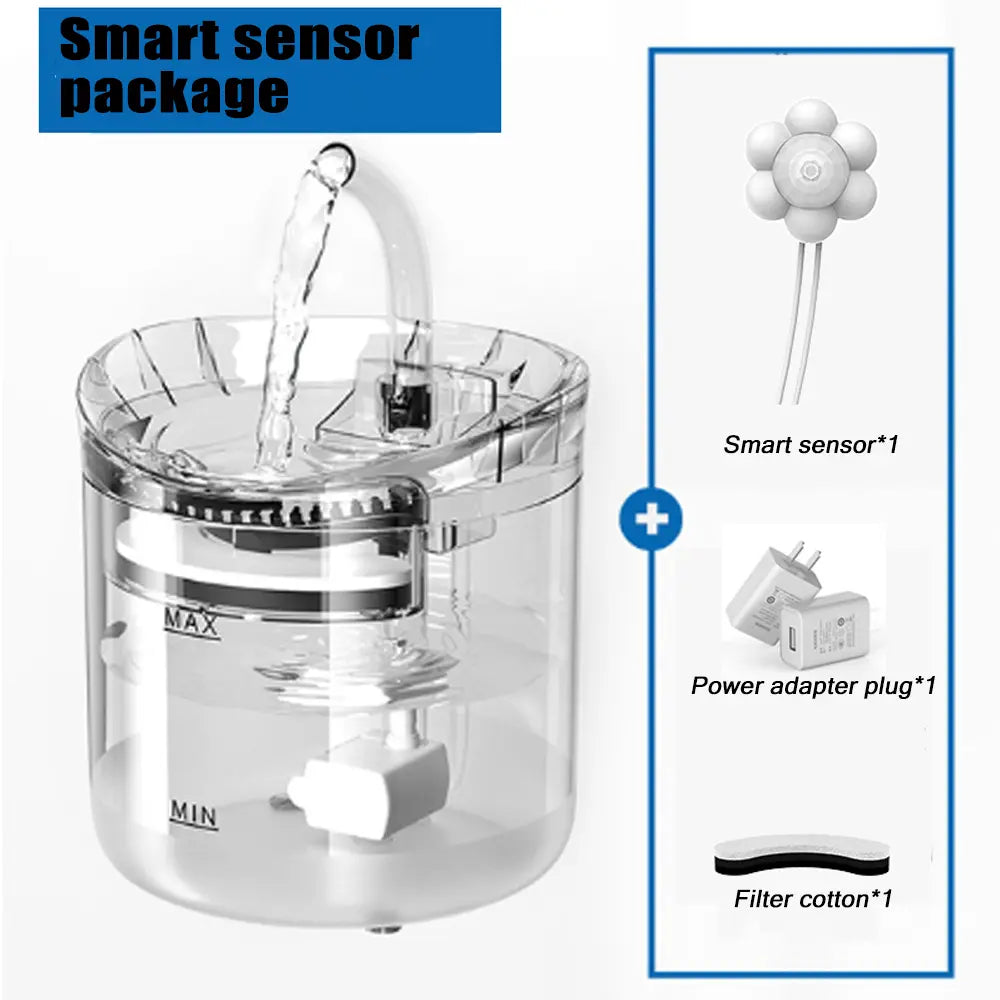Electric Pet Water Fountain Cat Dog Automatic Sensor Drinking Dispenser Filter - Paws & Palettes