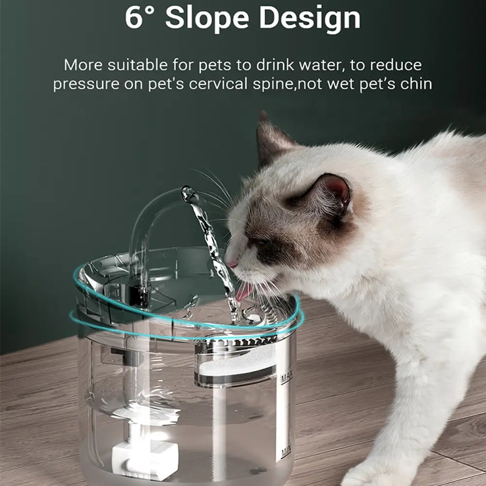 Electric Pet Water Fountain Cat Dog Automatic Sensor Drinking Dispenser Filter - Paws & Palettes