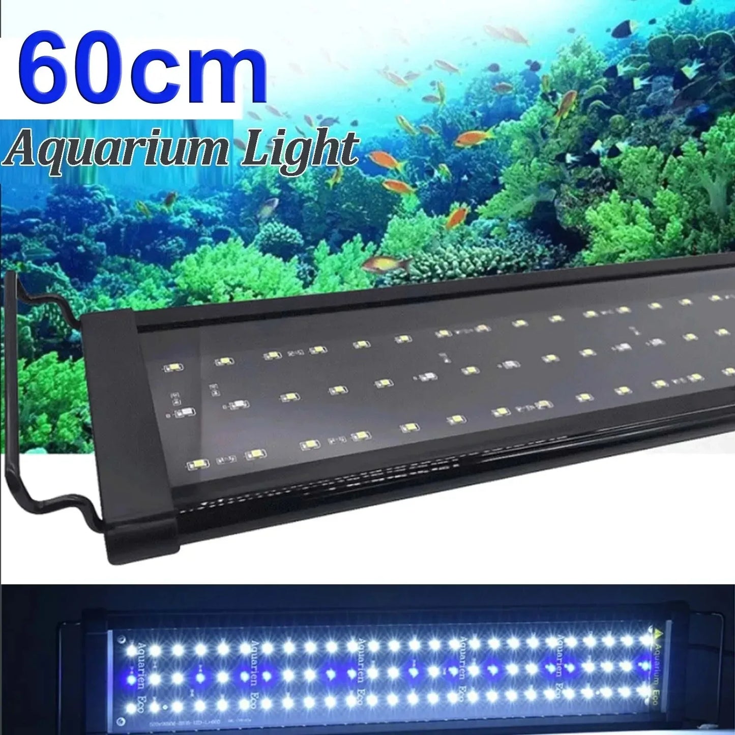 60cm Aquarium Light Lighting Full Spectrum Aqua Plant Fish Tank Bar LED Lamp Dropshipzone