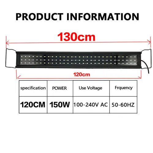 120 CM 150W 244LED Aquarium LED Lighting Marine Aqua Fish Tank Light NEW - Paws & Palettes