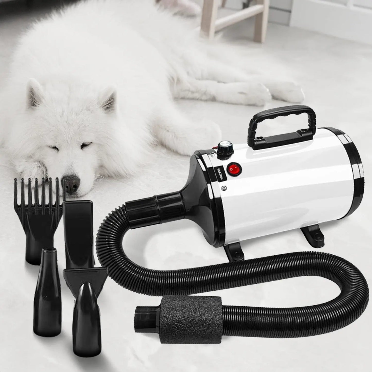 Floofi Pet Hair Dryer Advance Button Version (White) - Paws & Palettes
