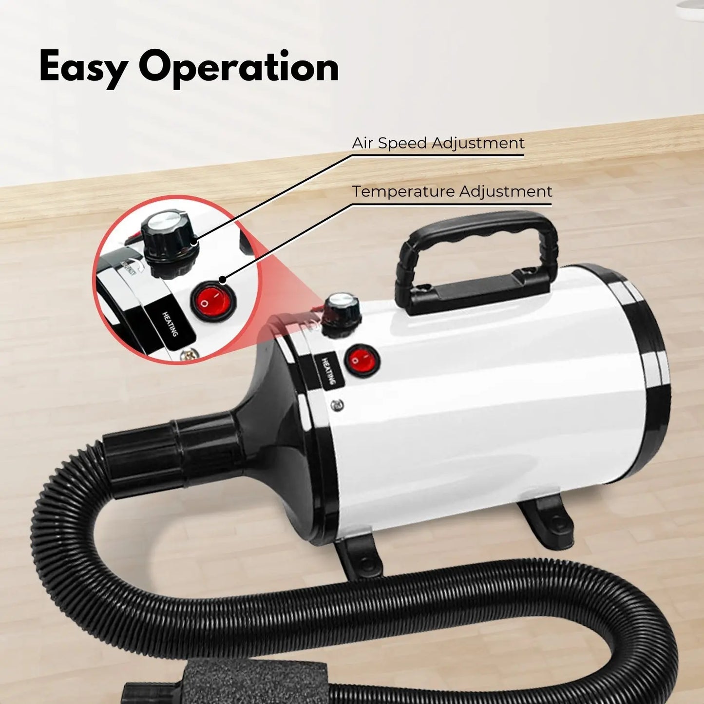 Floofi Pet Hair Dryer Advance Button Version (White) - Paws & Palettes