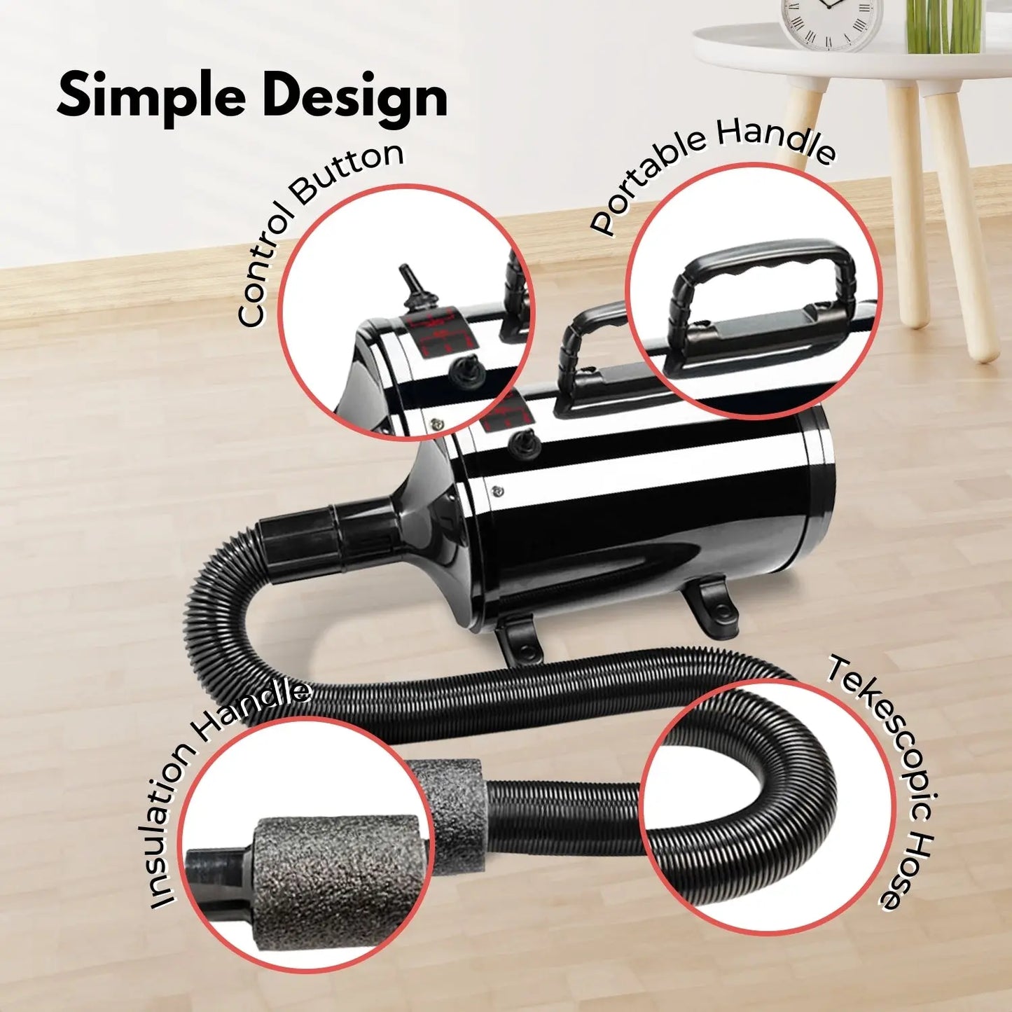 Floofi Pet Hair Dryer Basic (Black) - Paws & Palettes