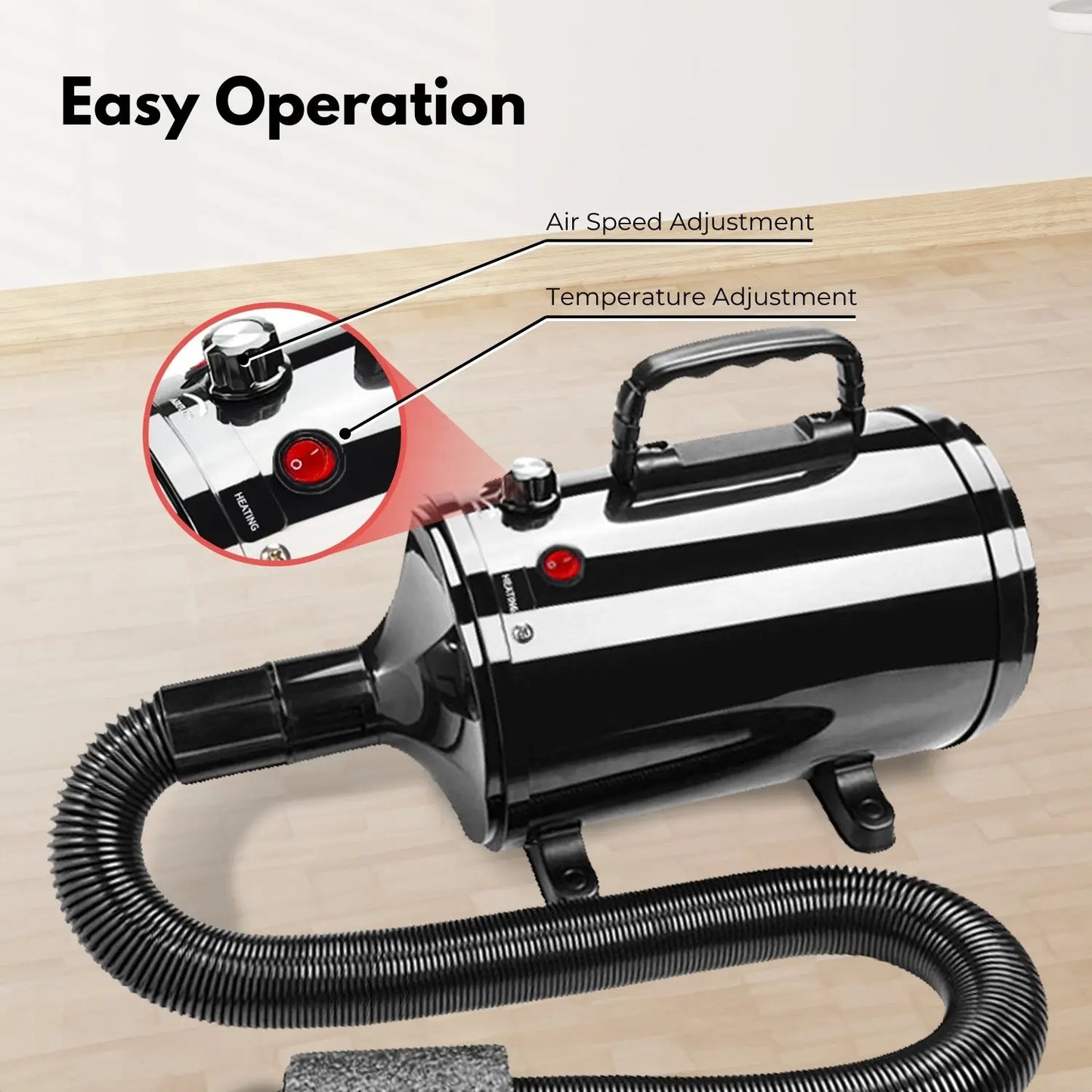 Floofi Pet Hair Dryer Advance Button Version (Black) - Paws & Palettes