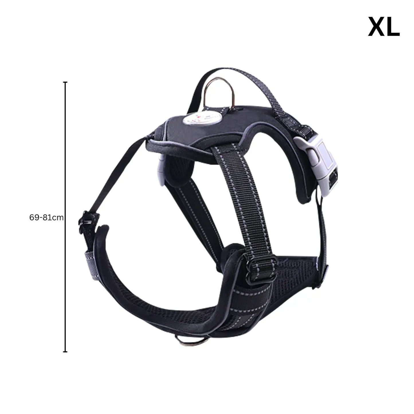 FLOOFI Dog Harness Vest XL Size (Black) - Paws & Palettes