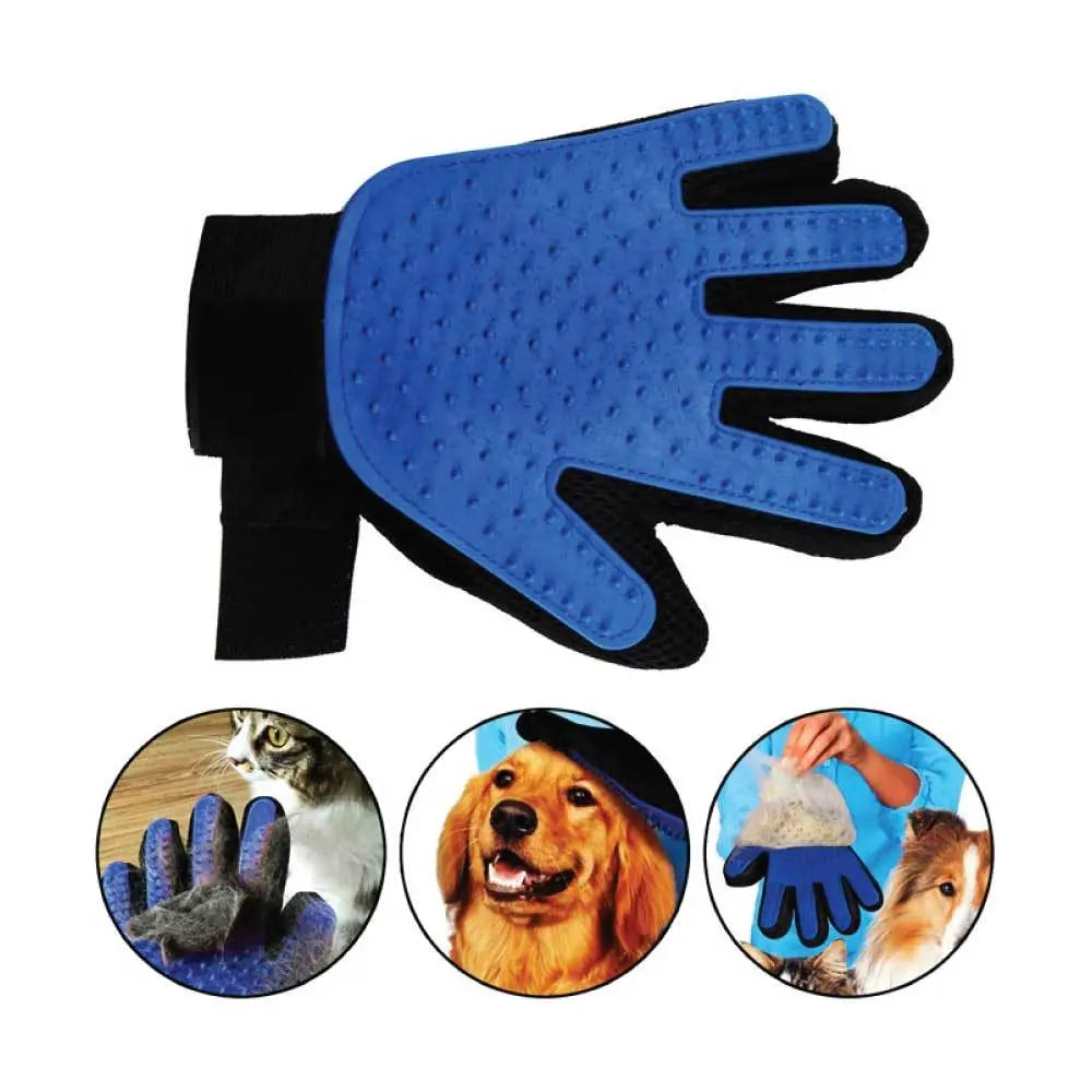 2in1 Pet Deshedding and Massage Glove - Dog or Cat Hair Grooming Right Hand Mitt - Paws & Palettes
