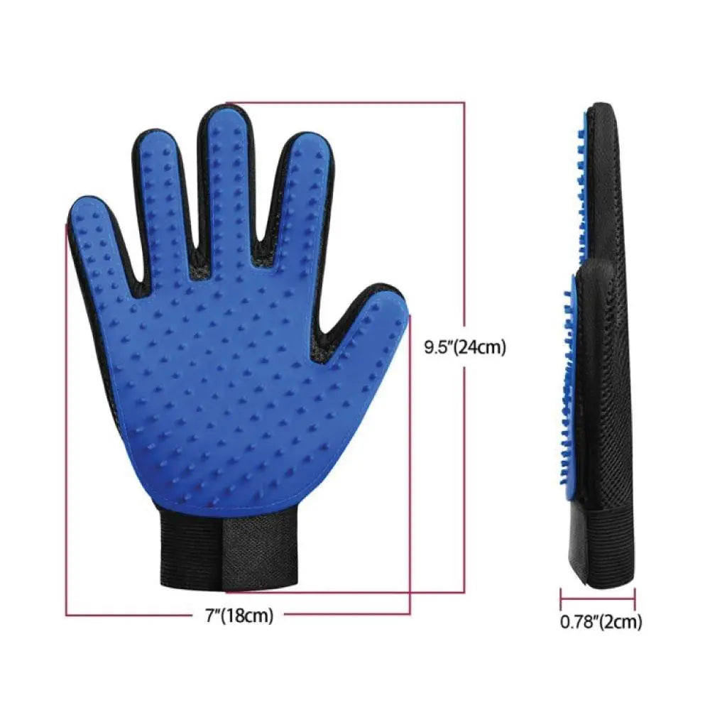 2in1 Pet Deshedding and Massage Glove - Dog or Cat Hair Grooming Right Hand Mitt - Paws & Palettes