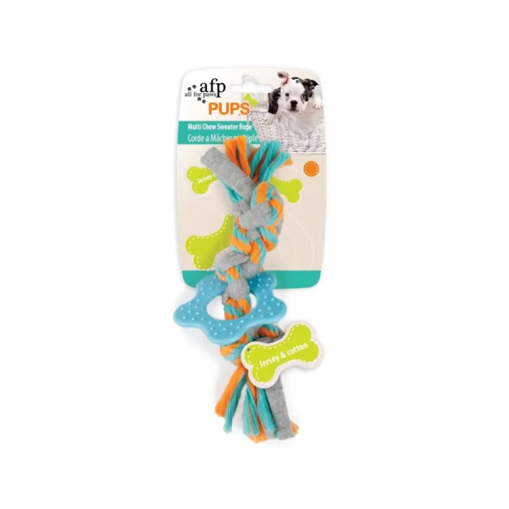 Puppy Multi Chew Rope Ring Toy - Dog Knotted Braided Cotton Teething Play AFP - Paws & Palettes