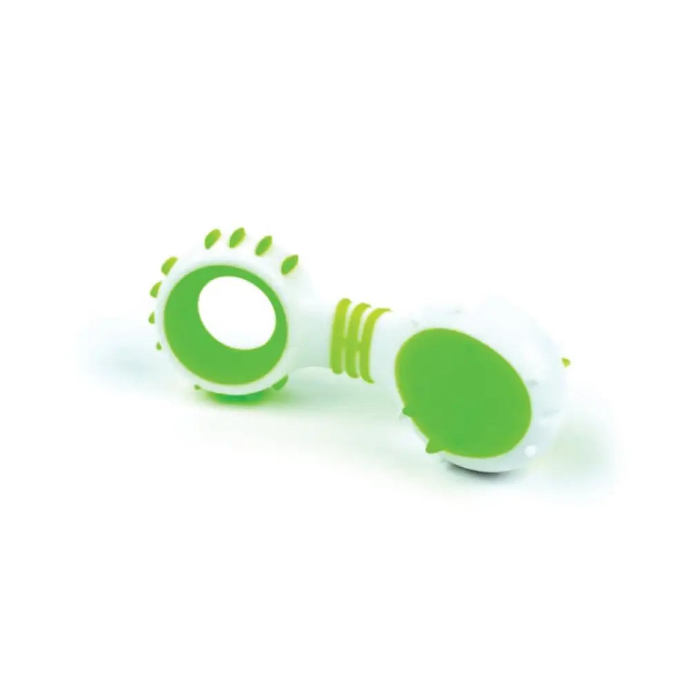 Dog Dental Rattle - Green Puppy Teething + Cleaning Gums Rubber Ridges Chew - Paws & Palettes