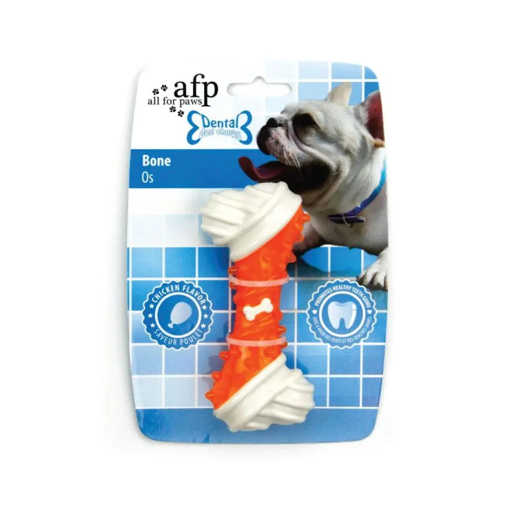 Dog Chew Bone - Orange Chicken Flavour Taste - Puppy Dental Teething Gum Toy AFP - Paws & Palettes