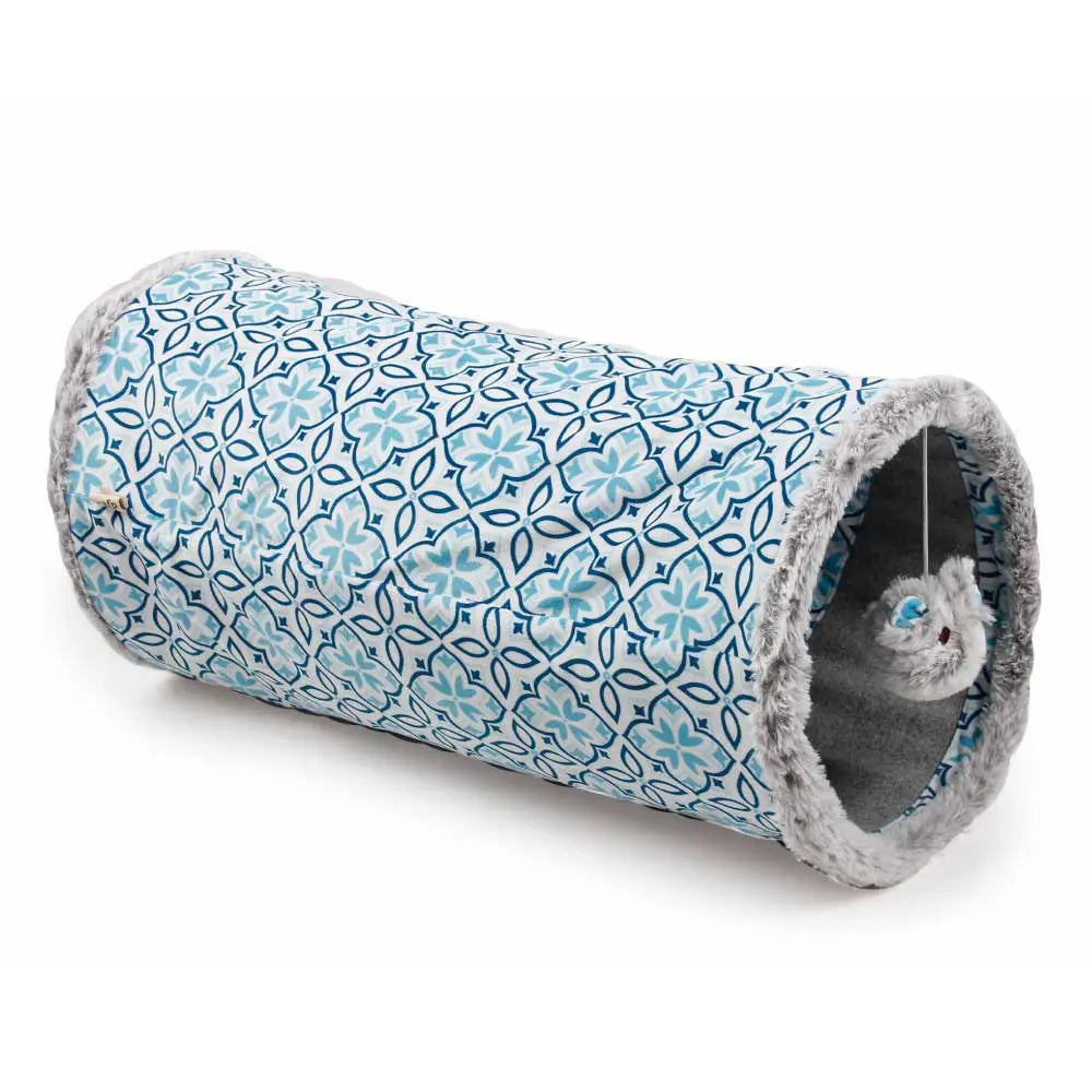 Cat Tunnel Crinkle Toys - Grey Hide + Play Teaser For Indoor + Outdoor Vintage - Paws & Palettes