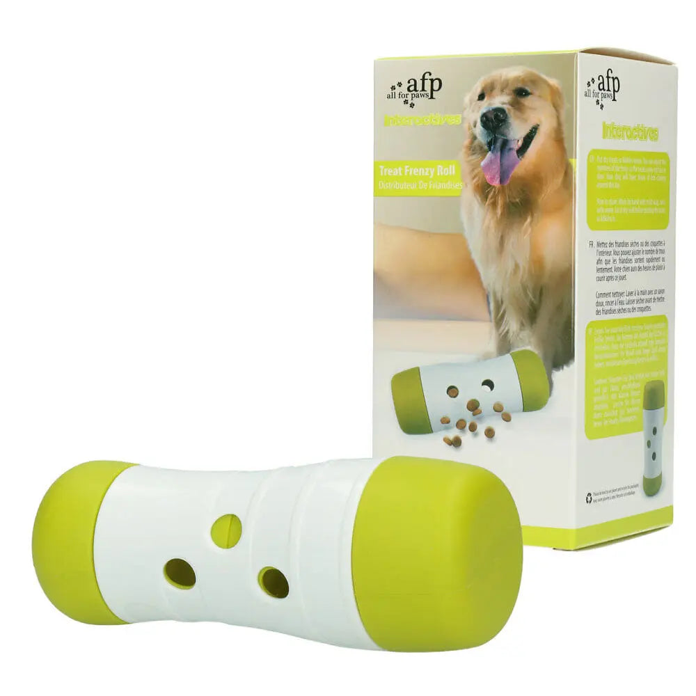 Dog Treat Frenzy Roll - Interactive Dispenser Feeder Toy All For Paws Pet - Paws & Palettes