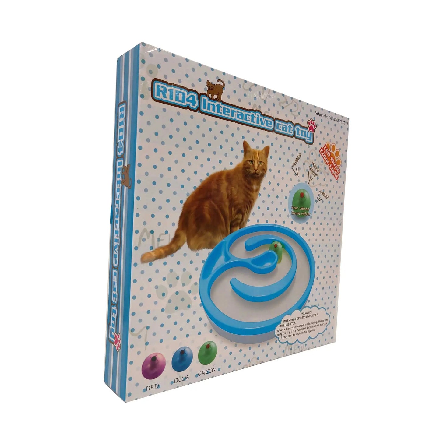 Interactive Cat Track Circle with LED Sound Light Rolling Ball - Chase Play Toy - Paws & Palettes