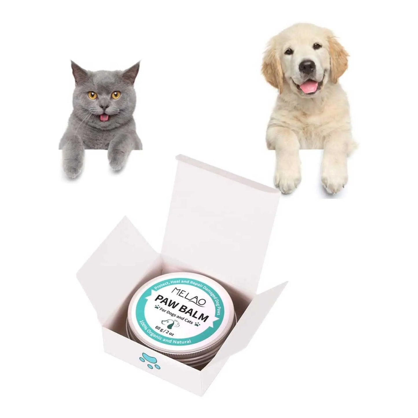 60g Pet Paw Balm - Dog or Cat Natural Organic Nose Soother Wax Ointment Cream - Paws & Palettes