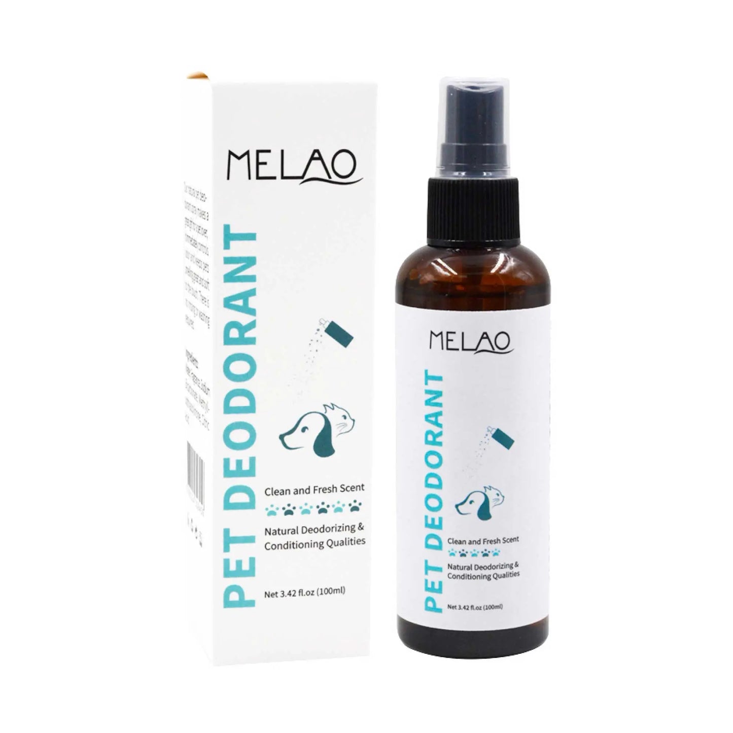 100ml Pet Deodorant - Dog Cat Spray Natural Conditioning Scented Deodorizer Melao - Paws & Palettes