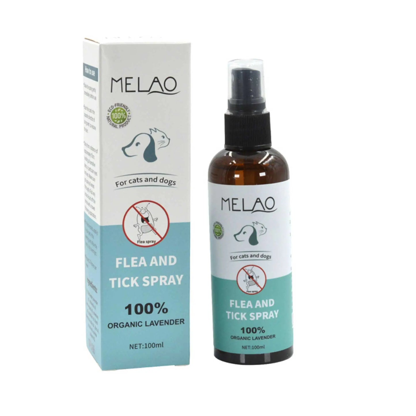 100ml Pet Flea Tick Spray - Dog or Cat Organic Natural Lavender Oil Repellent - Paws & Palettes