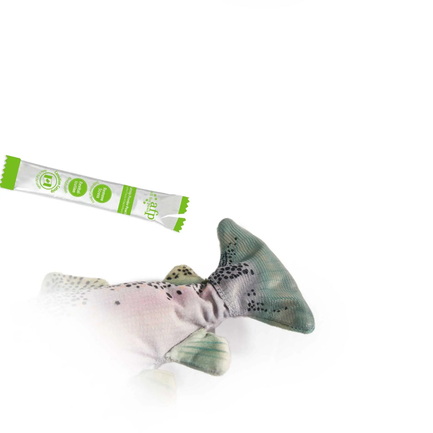 Jittering Trout Cat Toy - Flopping Dancing Fish + Catnip Silvervine Electric USB - Paws & Palettes