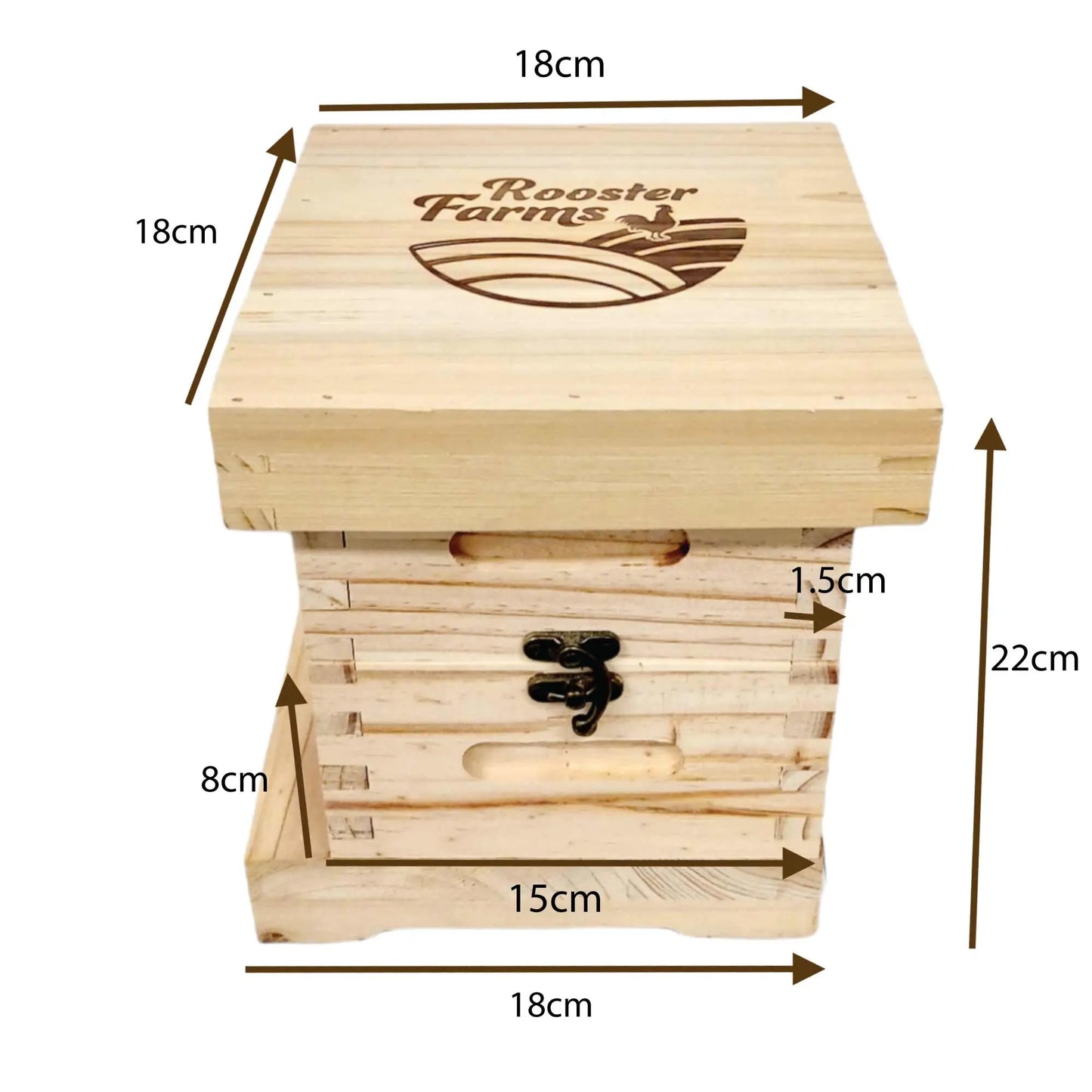 Mini Beehive Box 2 Tier Timber Decor Art Apiarist Gift Jewellery Trinkets Storage - Paws & Palettes