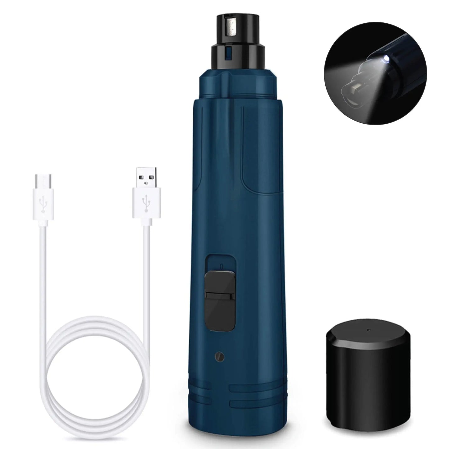 LED Light Pet Nail Grinder Dog Cat Electric Trimmer 2 Speed Rechargeable Filer - Paws & Palettes