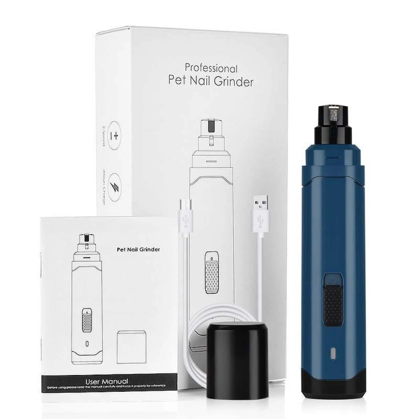 LED Light Pet Nail Grinder Dog Cat Electric Trimmer 2 Speed Rechargeable Filer - Paws & Palettes