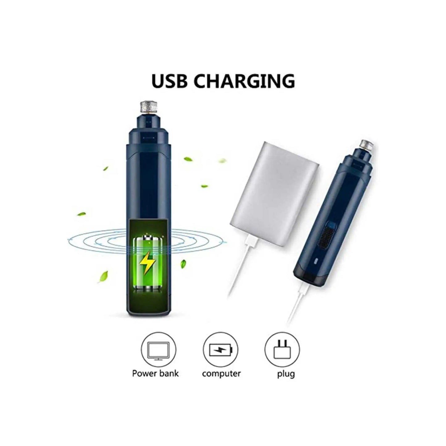 LED Light Pet Nail Grinder Dog Cat Electric Trimmer 2 Speed Rechargeable Filer - Paws & Palettes