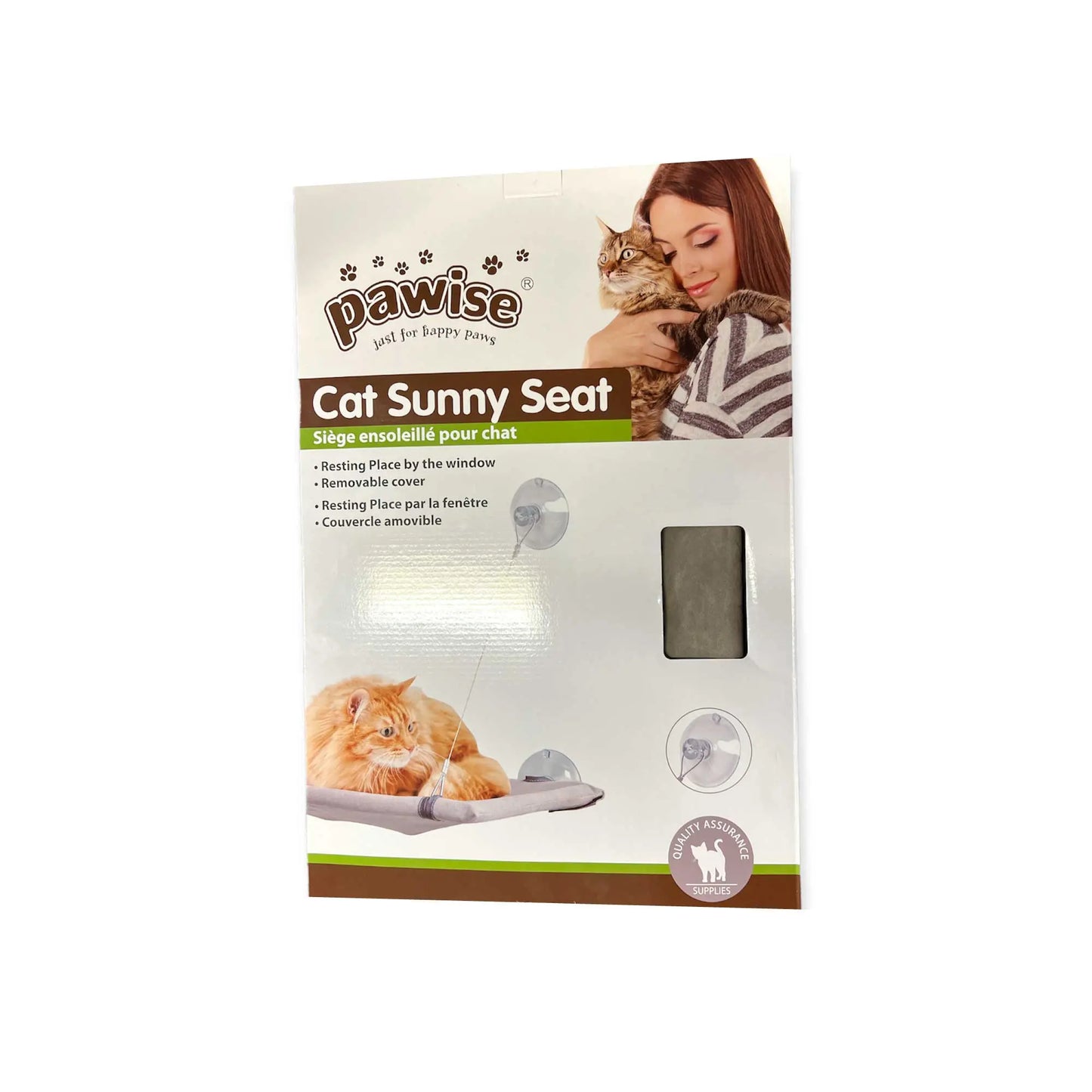 Cat Window Hammock Seat 52x31cm - Sunny Seat Bed Kitten Suction Lounger - Paws & Palettes
