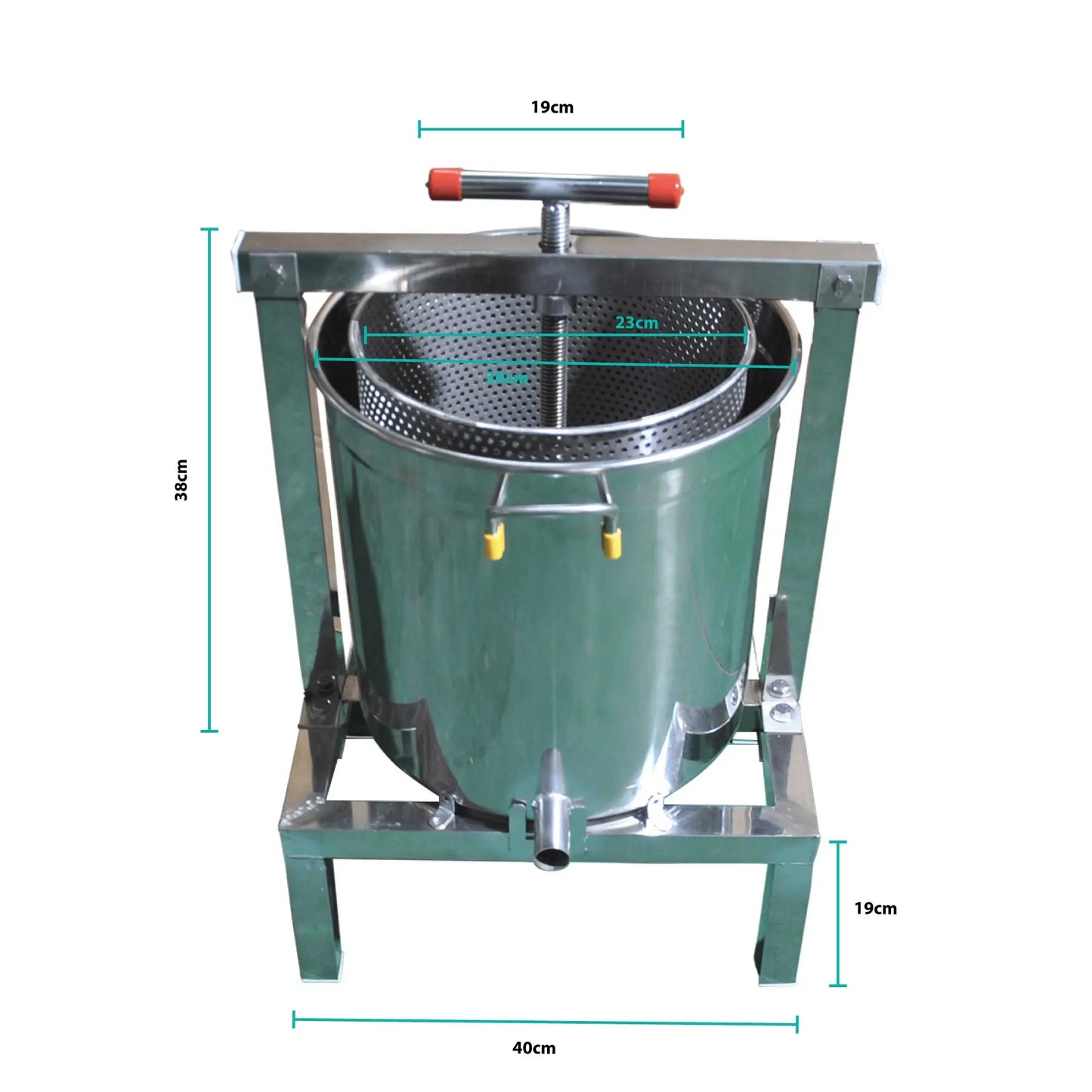Honey Wax Press 10L - Capping Stainless Steel Manual Presser 23cm Barrel Beekeep - Paws & Palettes