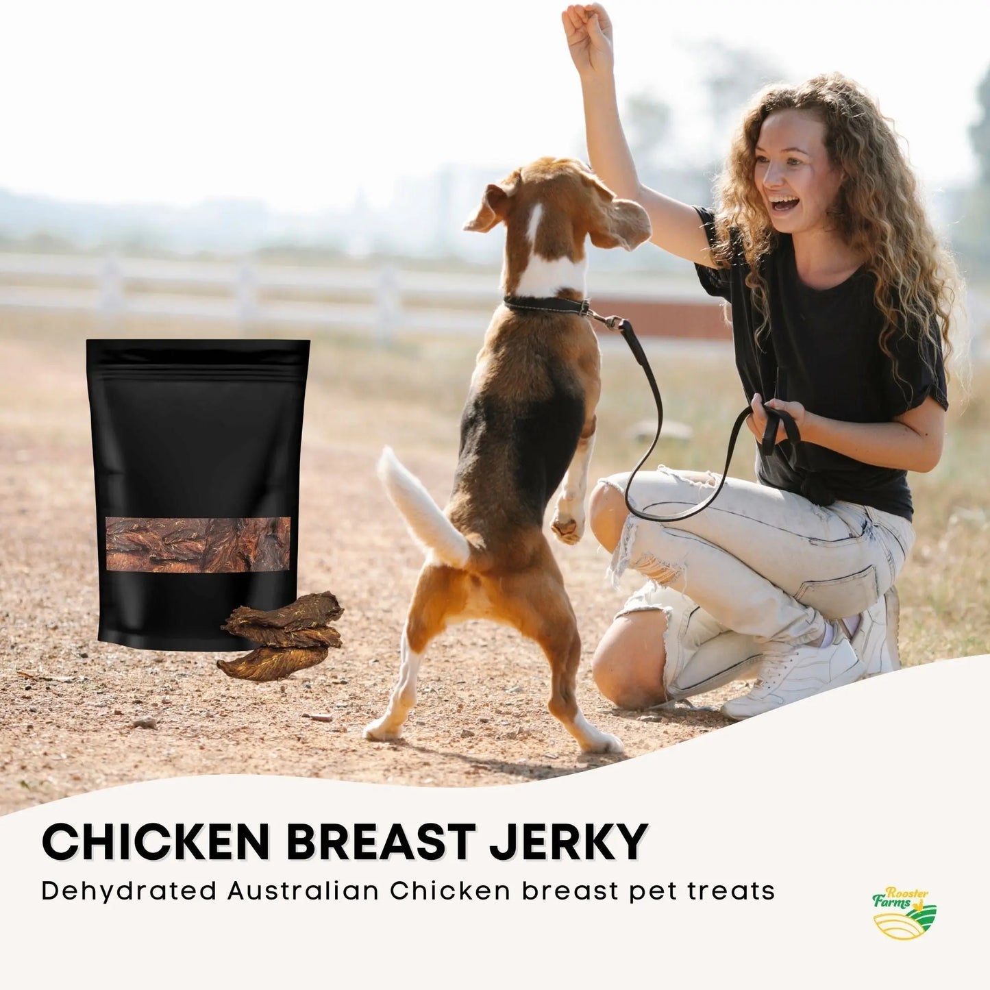 400g Dog Treat Chicken Breast Jerky - Dehydrated Australian Healthy Puppy Chew - Paws & Palettes