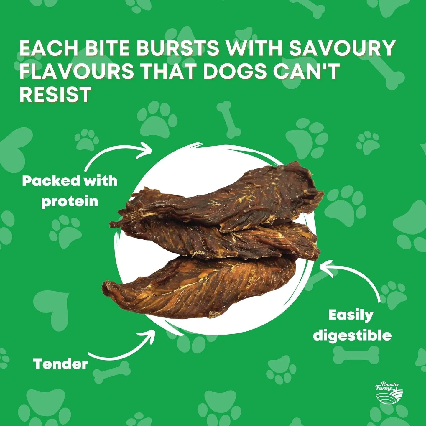 400g Dog Treat Chicken Breast Jerky - Dehydrated Australian Healthy Puppy Chew - Paws & Palettes