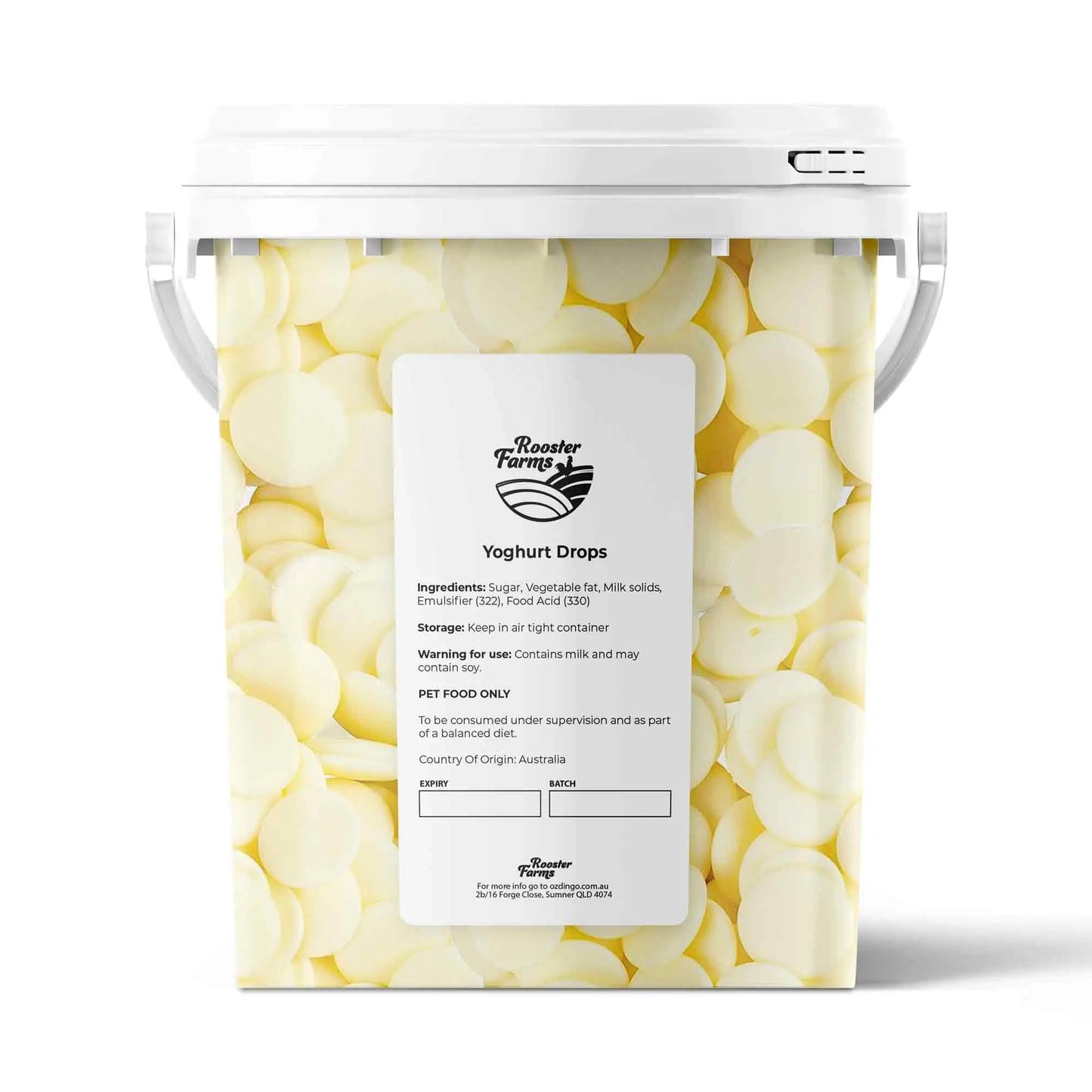 700g Dog Treat Yoghurt Drops - Natural Flavoured Australian Puppy Melts Bucket - Paws & Palettes