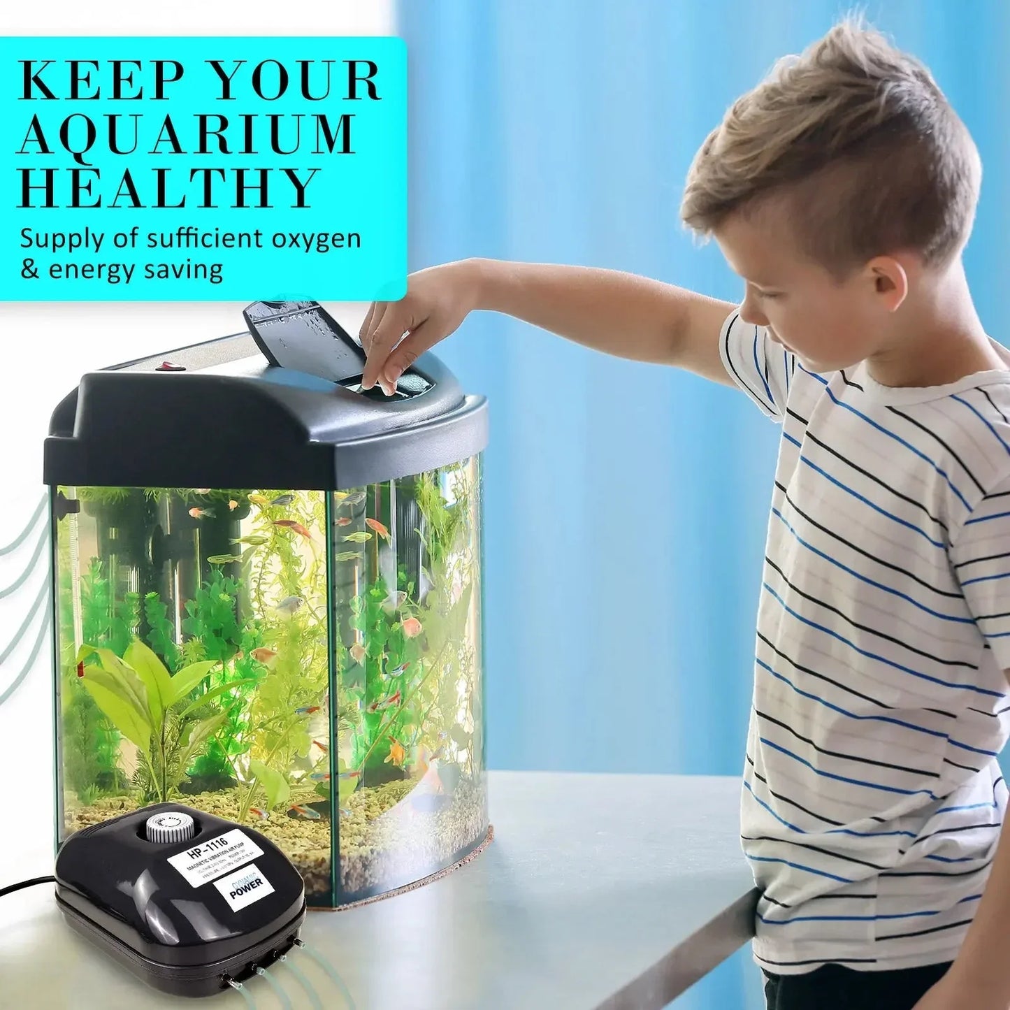 Aquarium Air Pump Oxygen Hydroponic 4 Outlet 360L/H 13W Dropshipzone