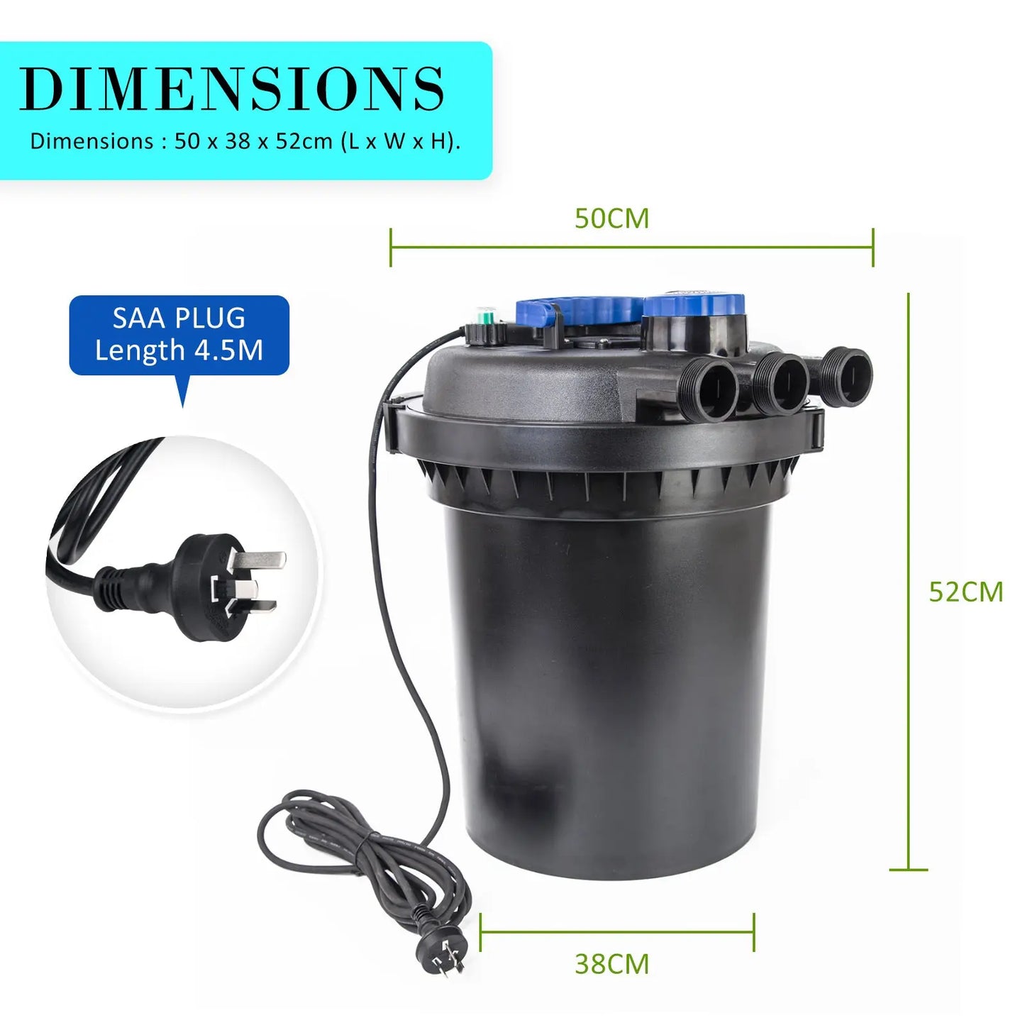Combo Aquarium Garden Filter 10000L/H + Submersible Water Pump 16000L/H - Paws & Palettes