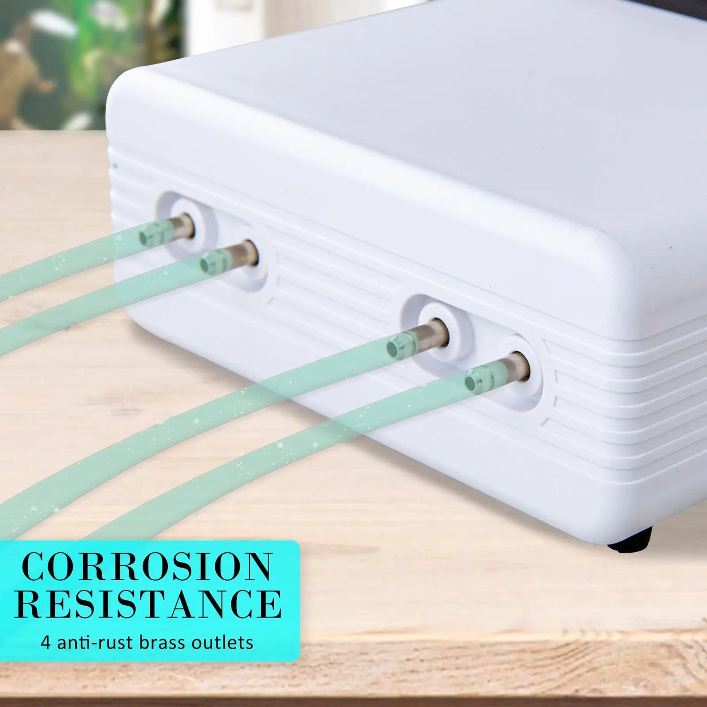 Aquarium Air Pump Oxygen Hydroponic 4 Outlet 670L/H 8W WHITE - Paws & Palettes