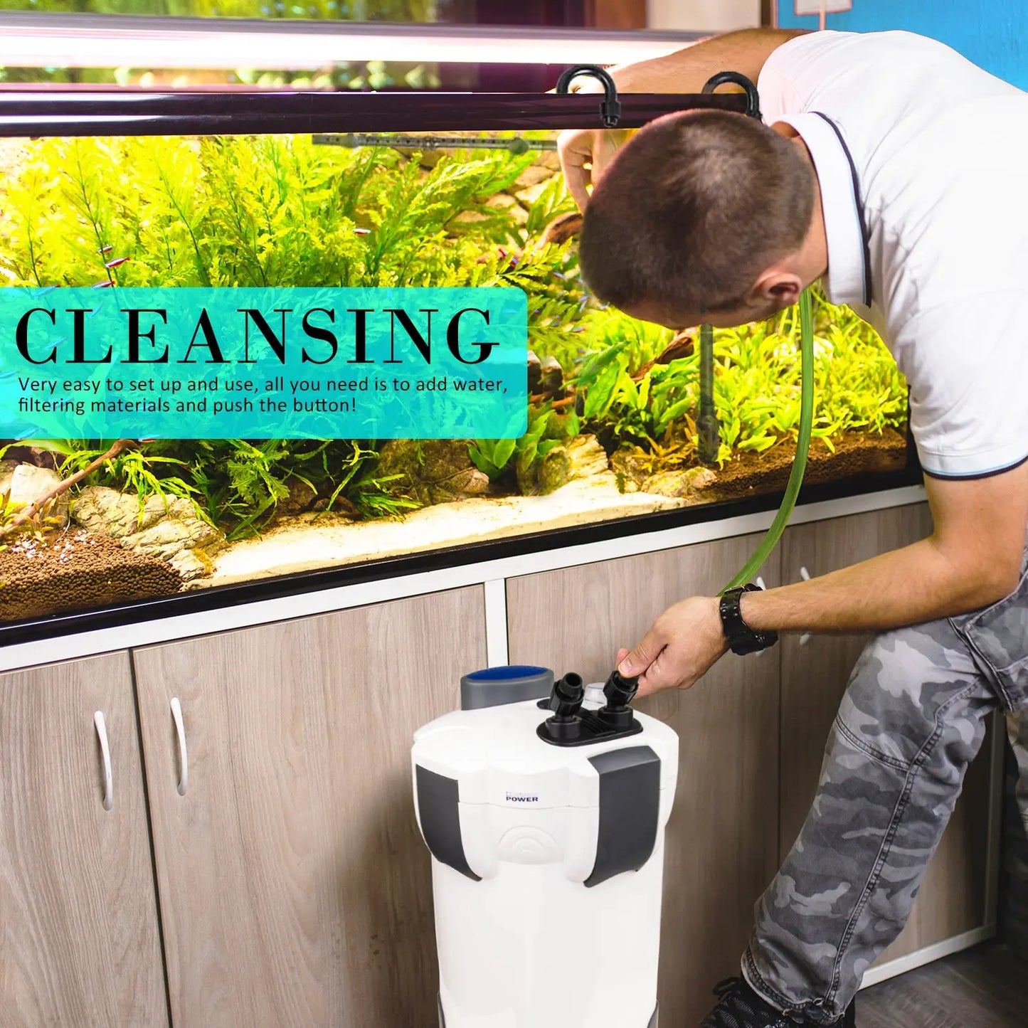 Aquarium UV Light External Canister Filter 1400L/H + Media Kit - Paws & Palettes