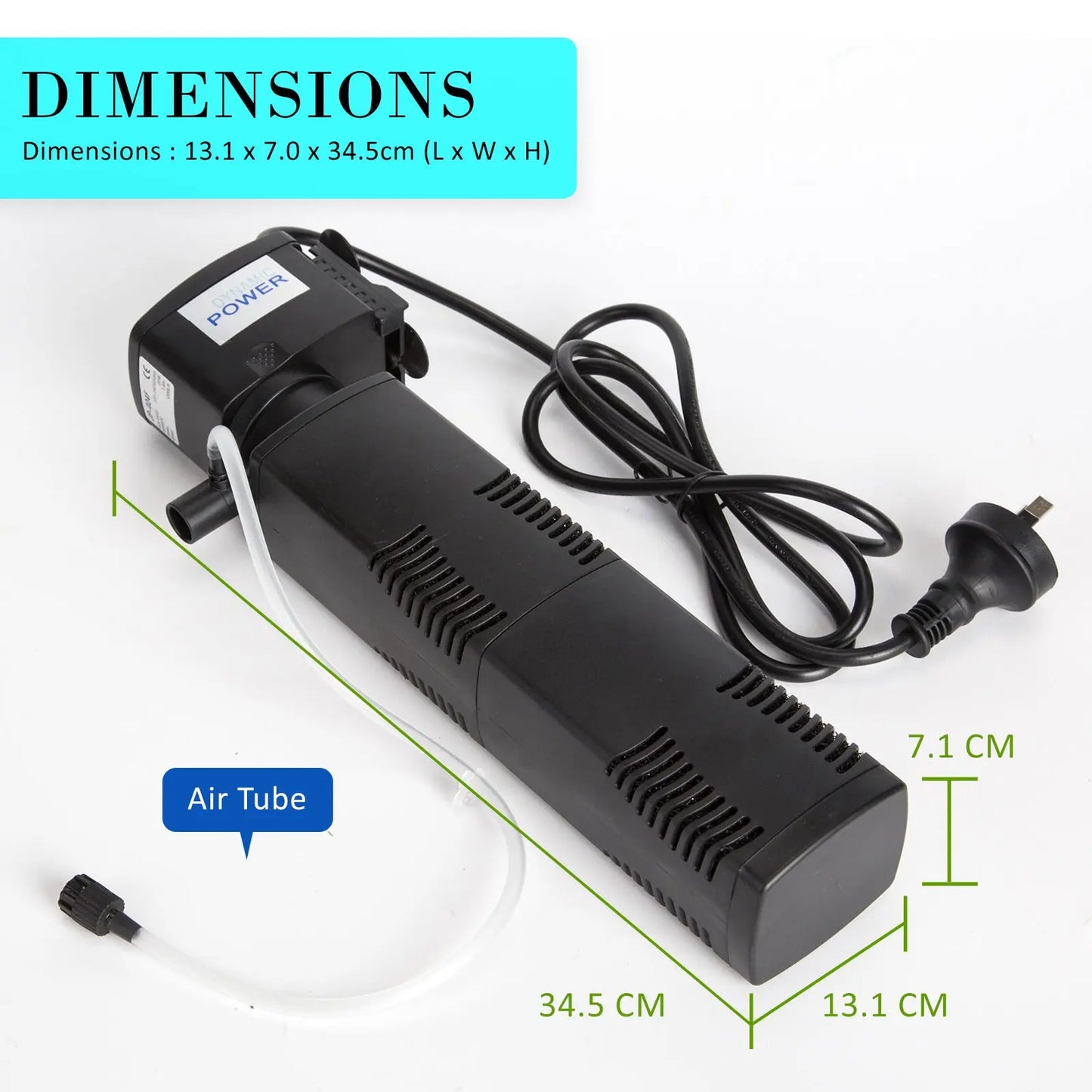 Aquarium Submersible Filter Pond Pump 1600L/H 35W 2.5m - Paws & Palettes