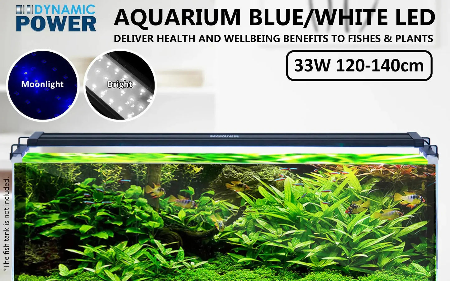 33W Set 2 Aquarium Blue White LED Light for Tank 120-140cm Dropshipzone