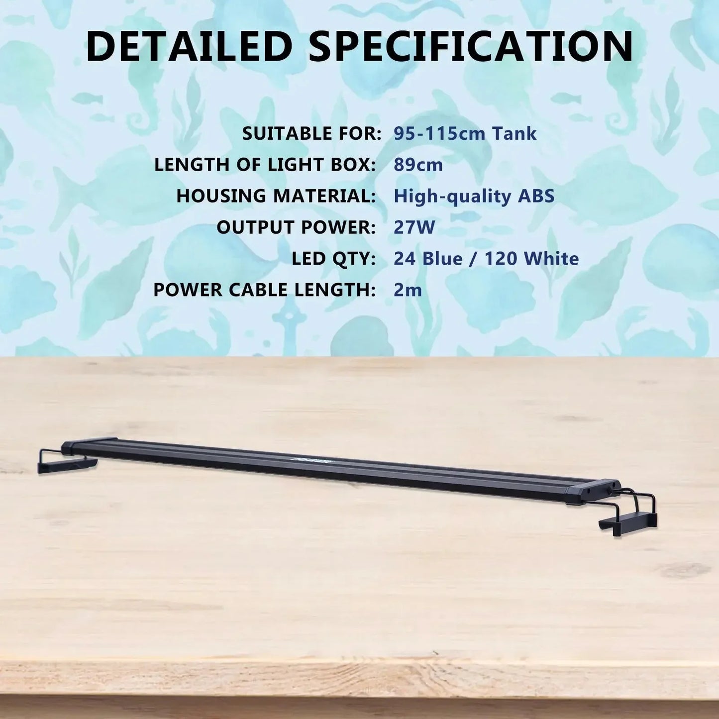 33W Set 2 Aquarium Blue White LED Light for Tank 120-140cm Dropshipzone