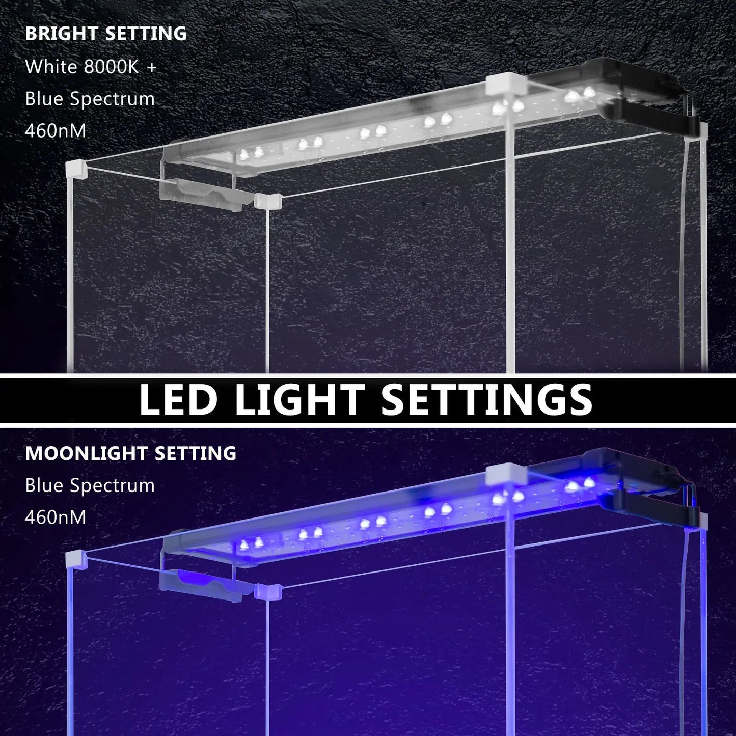 11W Set 2 Aquarium Blue White LED Light for Tank 50-70cm - Paws & Palettes