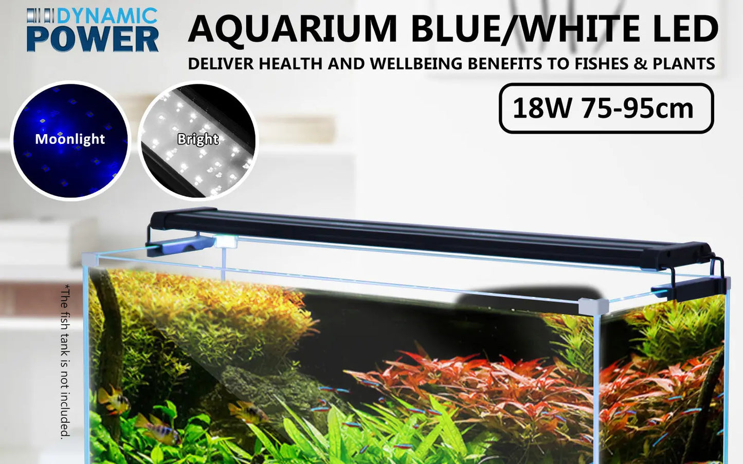 18W Set 2 Aquarium Blue White LED Light for Tank 75-95cm - Paws & Palettes