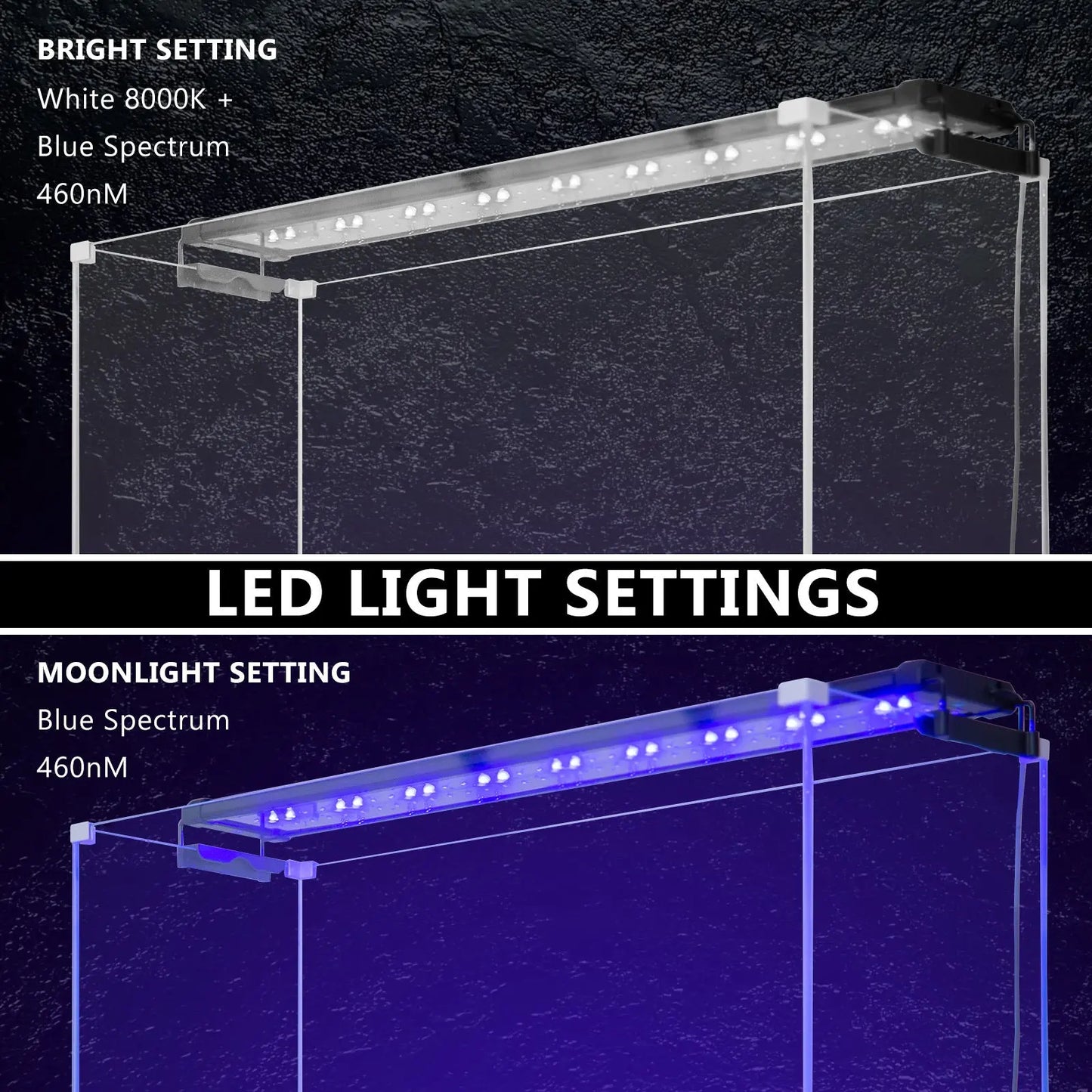 18W Set 2 Aquarium Blue White LED Light for Tank 75-95cm - Paws & Palettes
