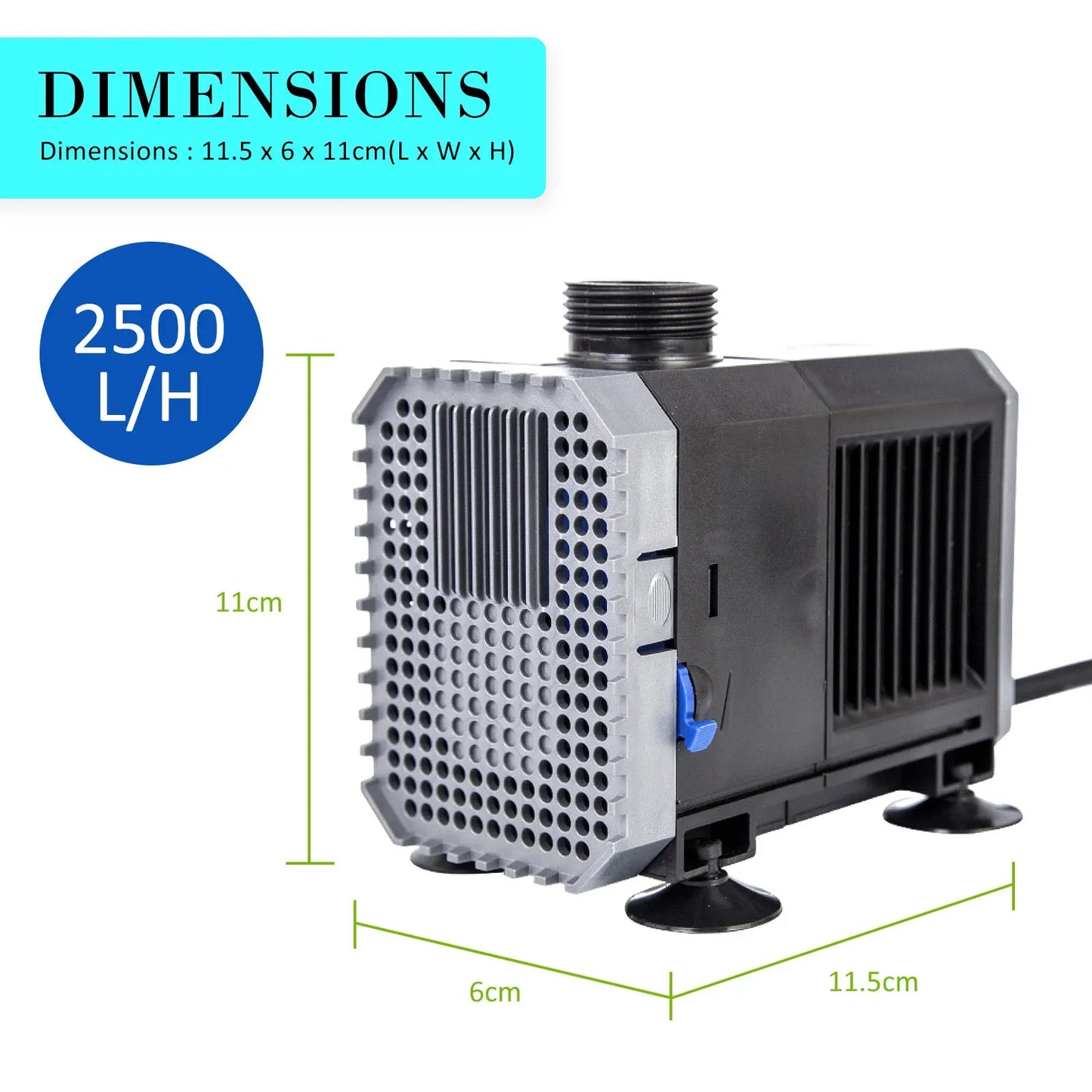 Aquarium Submersible Pond Water Pump 2500L/H 45W 2.7m - Paws & Palettes