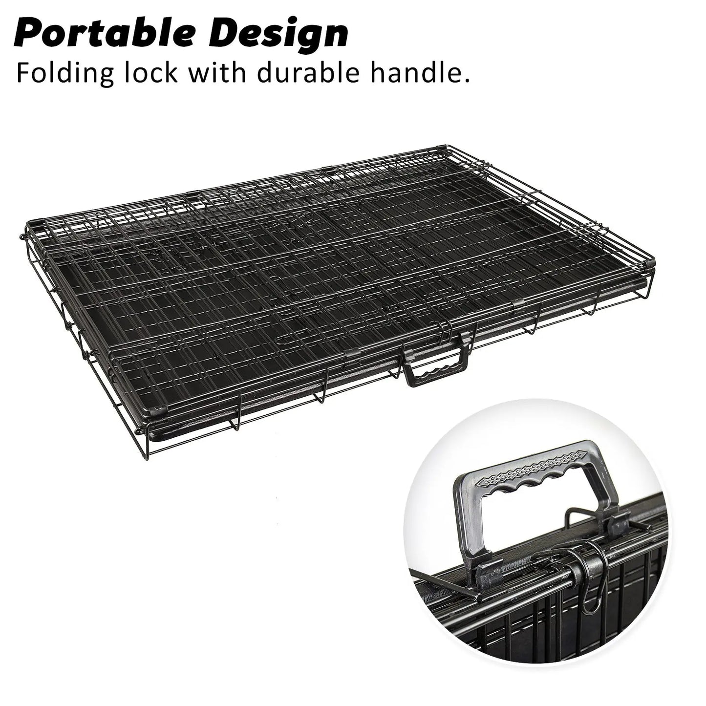 Wire Dog Cage Foldable Crate Kennel 24in with Tray - Paws & Palettes