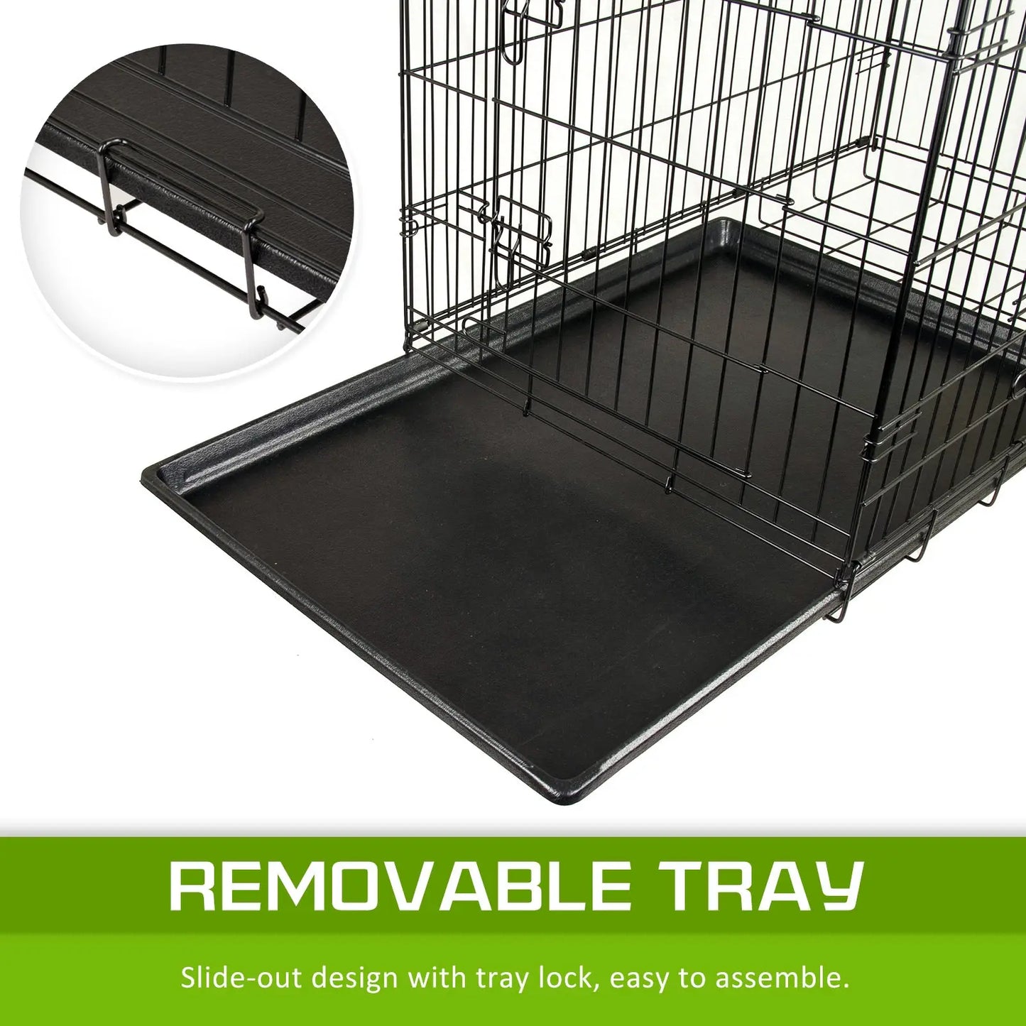 Wire Dog Cage Foldable Crate Kennel 36in with Tray - Paws & Palettes