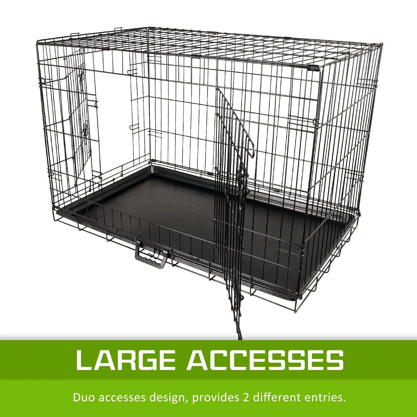 Wire Dog Cage Foldable Crate Kennel 36in with Tray - Paws & Palettes