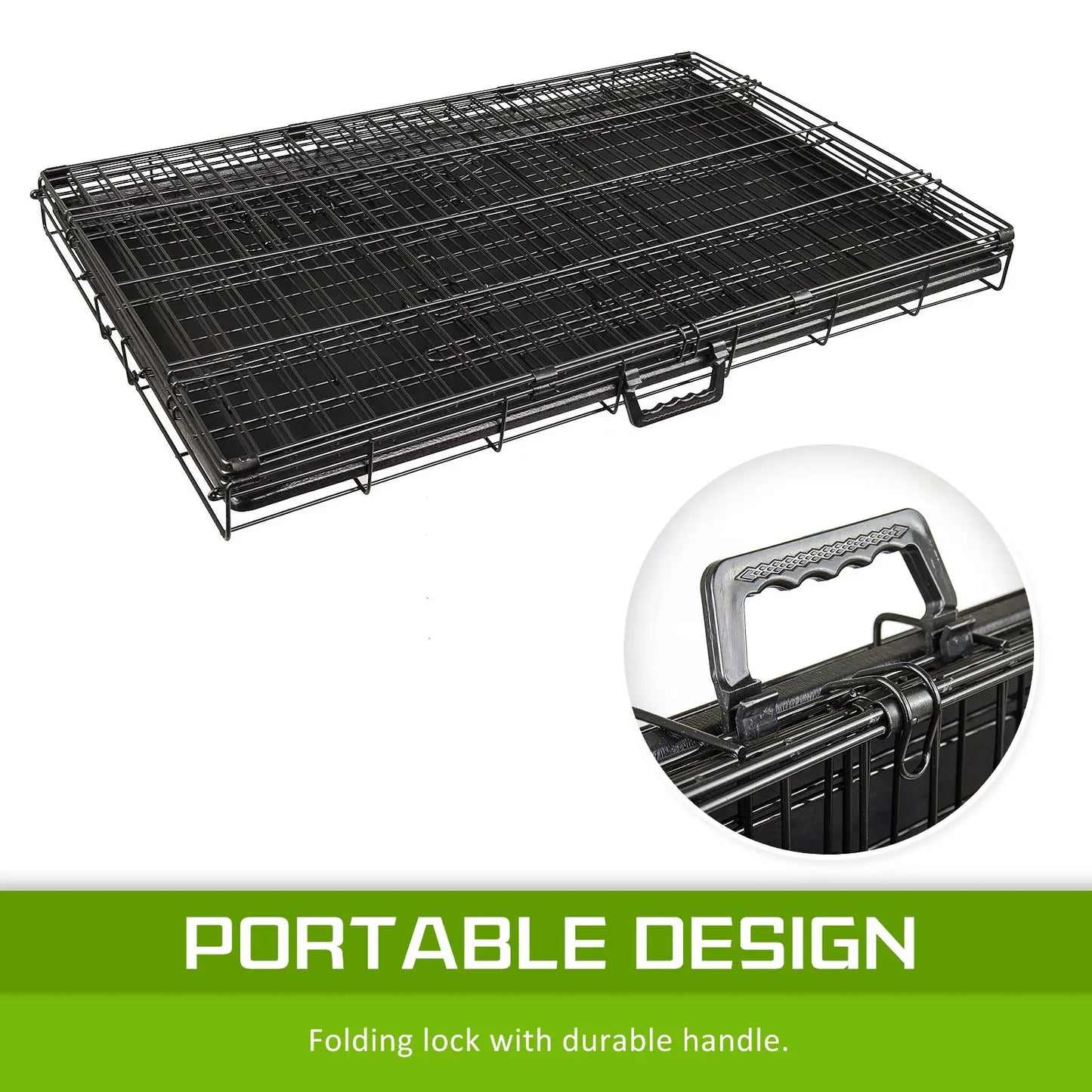 Wire Dog Cage Foldable Crate Kennel 36in with Tray - Paws & Palettes