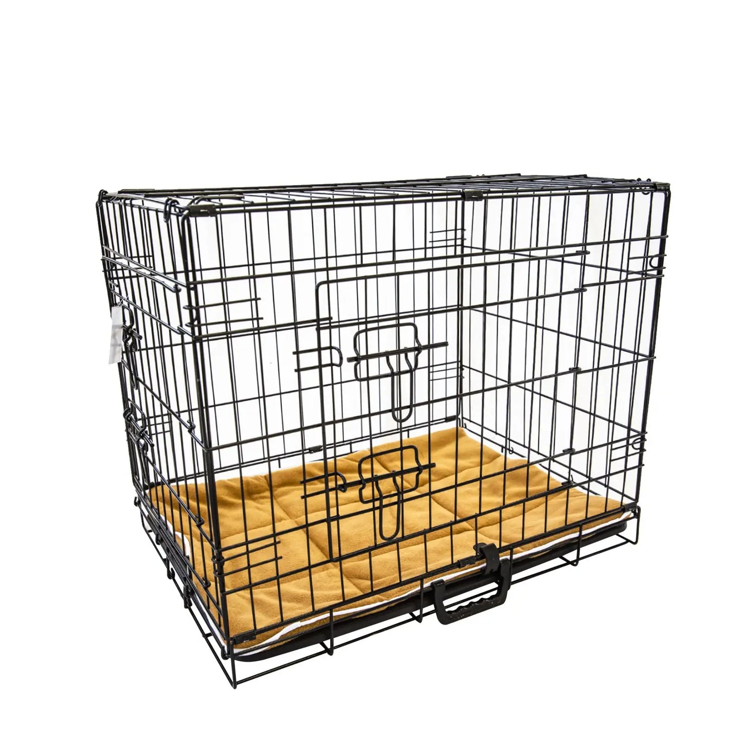 Wire Dog Cage Foldable Crate Kennel 30in with Tray + Cushion Mat Combo - Paws & Palettes