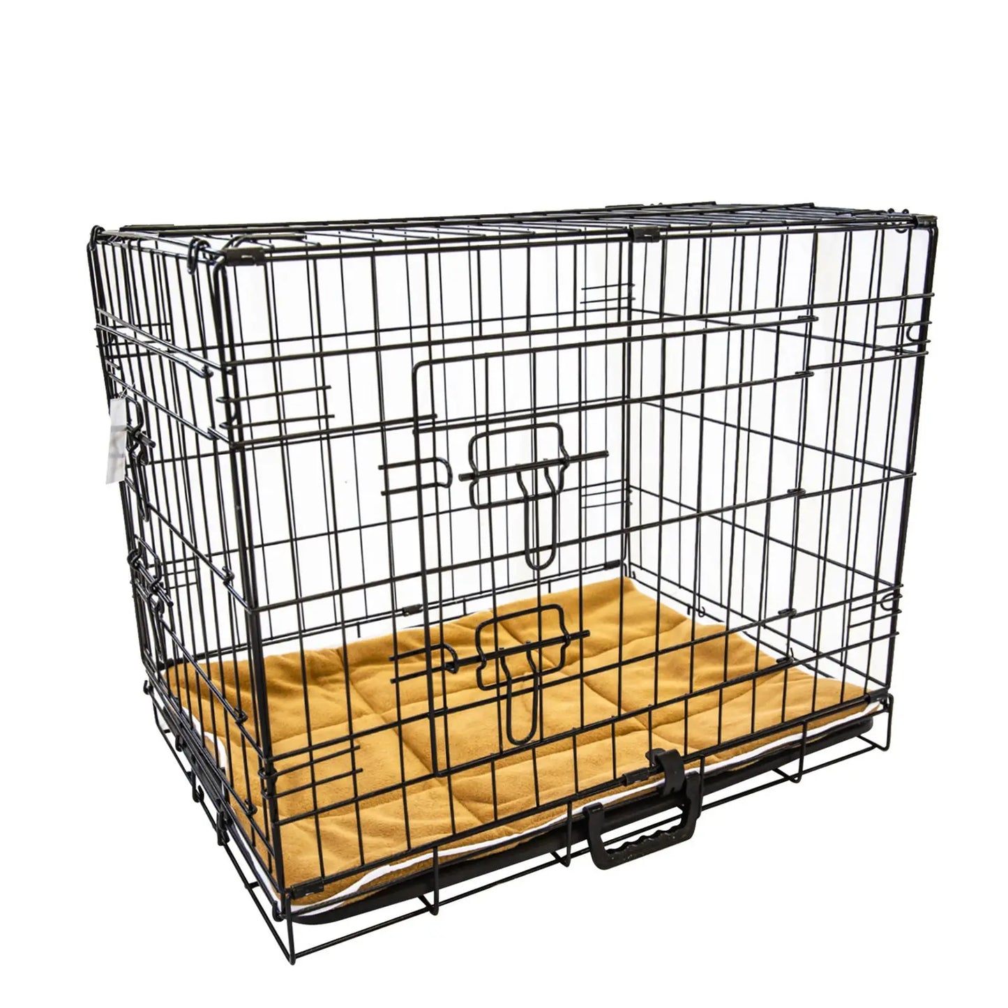 Wire Dog Cage Foldable Crate Kennel 48in with Tray + Cushion Mat Combo - Paws & Palettes