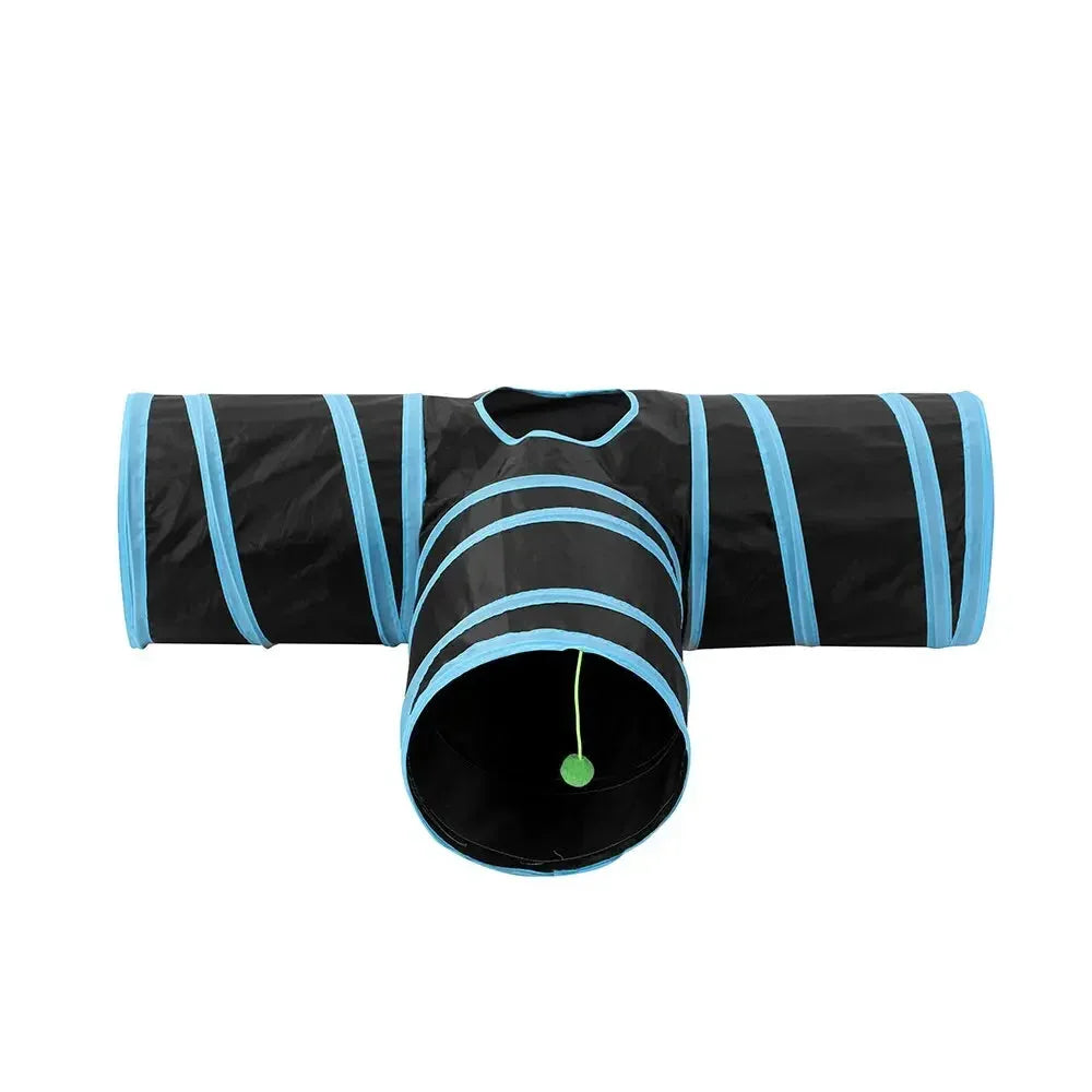 YES4PETS Pet Cat Toys Tri-Tunnel Collapsible Tent Training Play Kitten Rabbit Tubes Dropshipzone